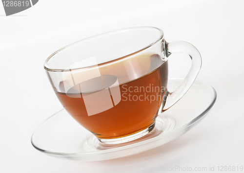 Image of Cup with tea on white background