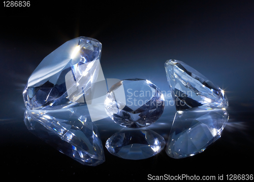 Image of Shiny diamonds jewel on dark blue