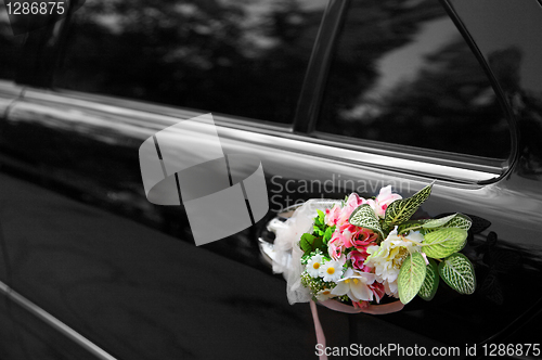 Image of Door of black wedding car