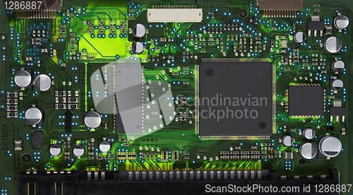 Image of Closeup of electronic circuit board