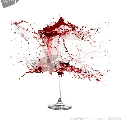 Image of Explosion of a glass with red wine