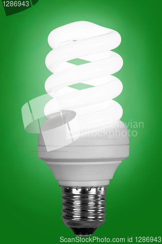 Image of fluorescence lamp of isolated on a green background