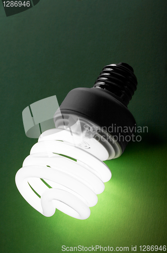 Image of fluorescence lamp on a green background