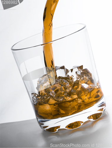 Image of glass of whiskey and ice