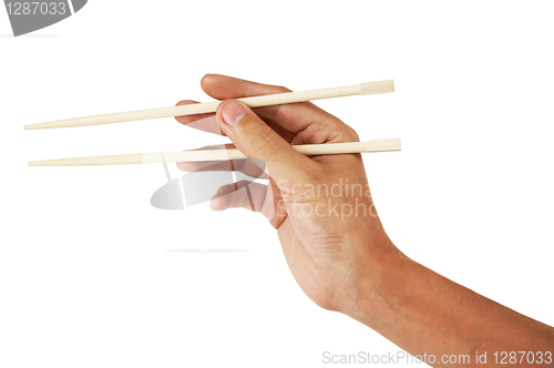 Image of Hand holding chopsticks