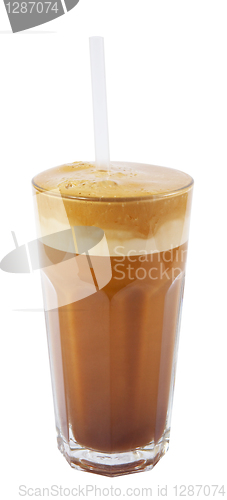 Image of latte macchiato with straw