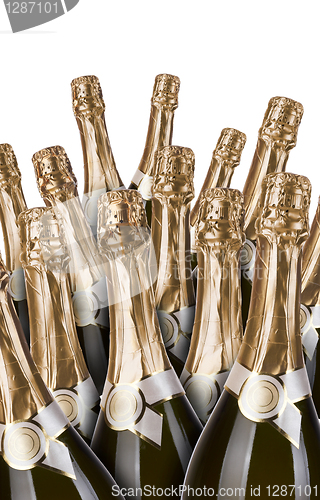 Image of lot of champagne bottles