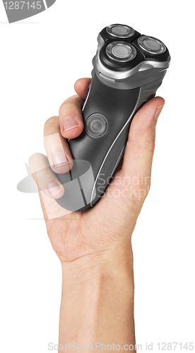 Image of Electric shaver in hand