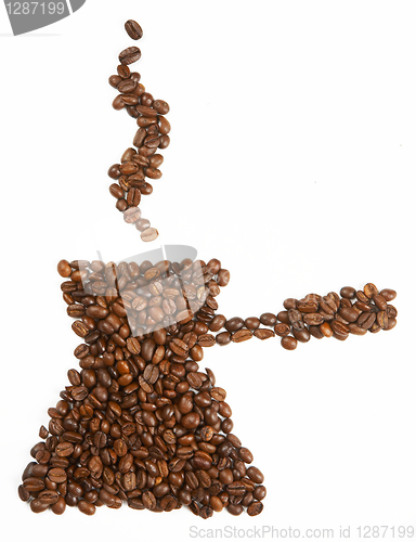 Image of Mug shape made from coffee beans