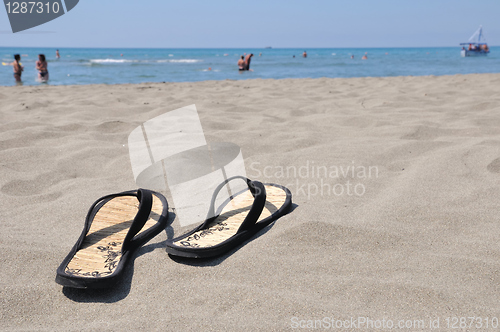 Image of Slippers on beach