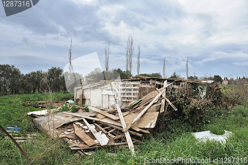 Image of collapsed hut