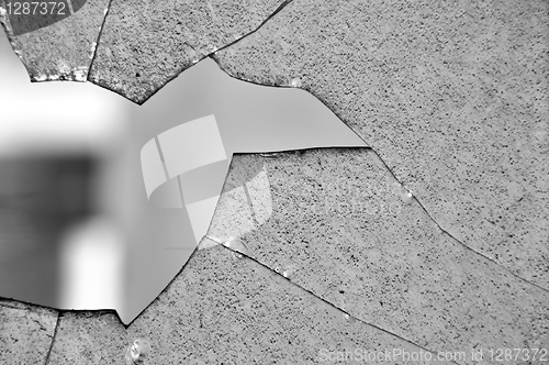 Image of broken glass window