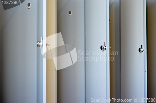 Image of Doors and partitions in a toilet