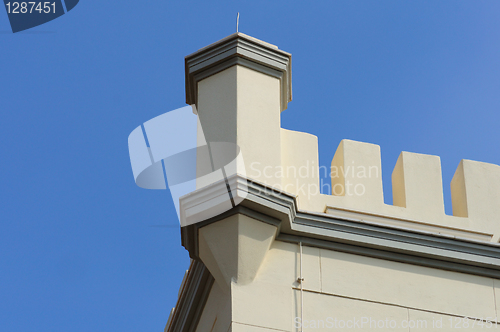 Image of decorative tower battlements