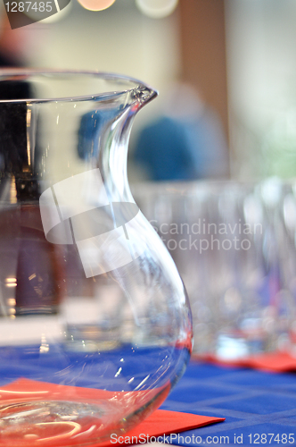 Image of empty clear water jug  on the table