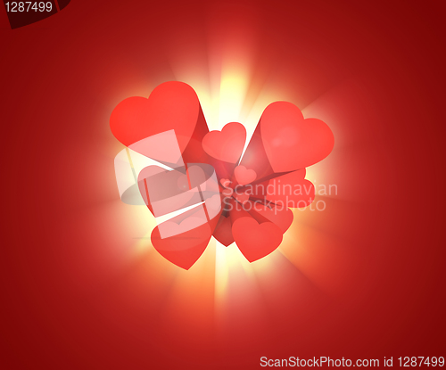 Image of Red hearts on red