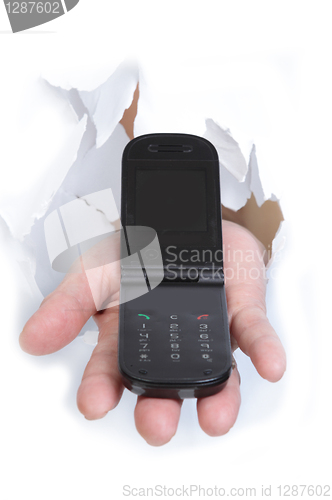 Image of Mobile phone in the hand 