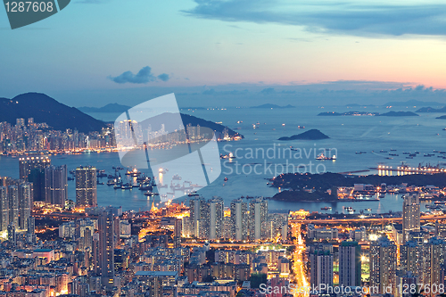 Image of sunset in hong kong 