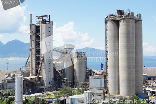 Image of Cement Plant,Concrete or cement factory, heavy industry or const