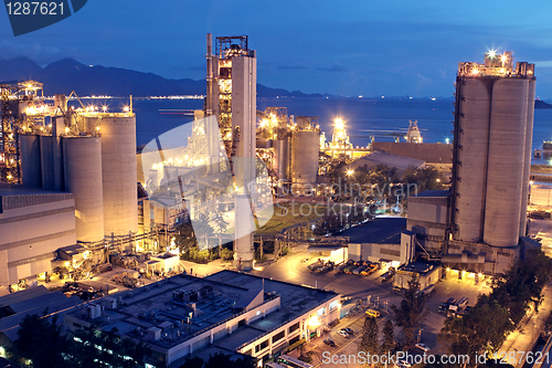 Image of Cement Plant,Concrete or cement factory, heavy industry or const