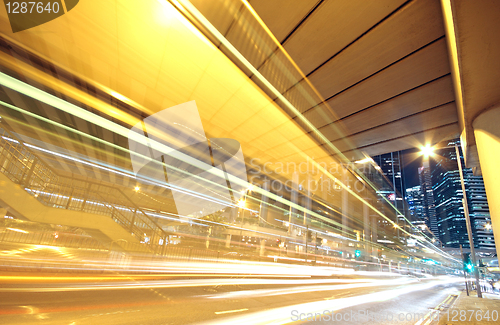 Image of busy traffic night in finance urban
