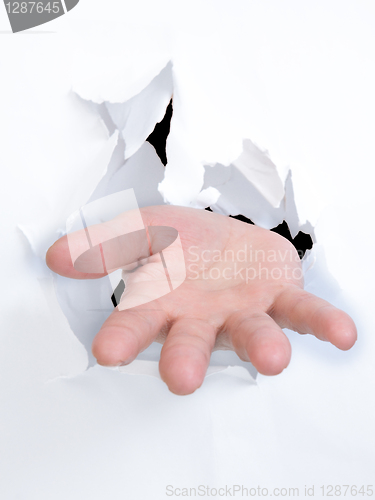 Image of hand broken the paper making sign