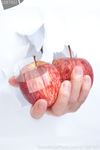 Image of Hand with an apple