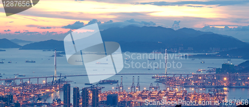 Image of sunset in hong kong 