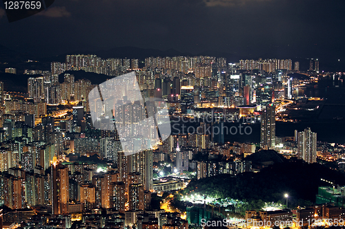 Image of City midtown skyline at dark 