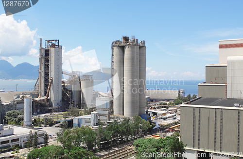 Image of Cement Plant,Concrete or cement factory, heavy industry or const