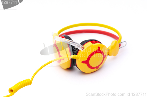 Image of Earphones on the white background 
