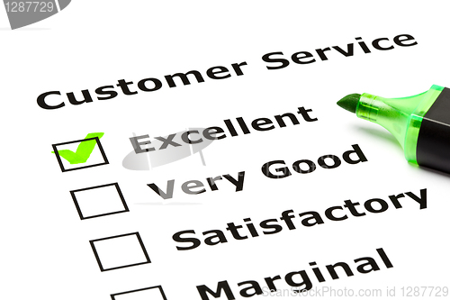 Image of Customer service evaluation form