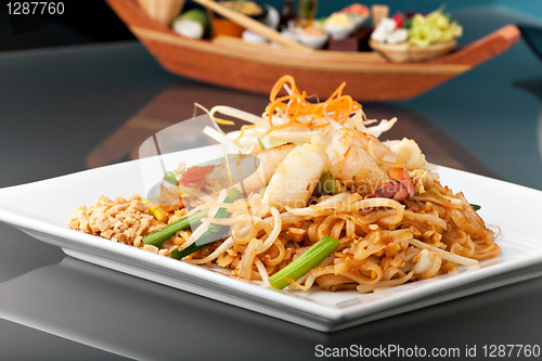 Image of Seafood Pad Thai with Stir Fried Rice Noodles