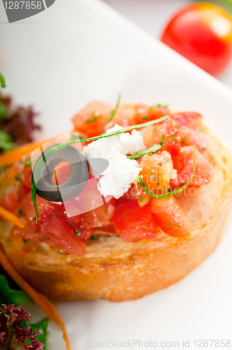 Image of original Italian fresh bruschetta 