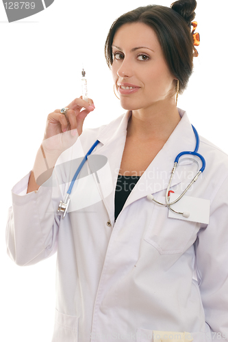 Image of Female doctor holding an injectable syringe