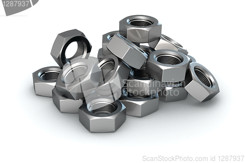 Image of Heap of screw nuts