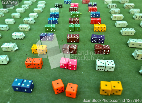 Image of lots of colorful dice