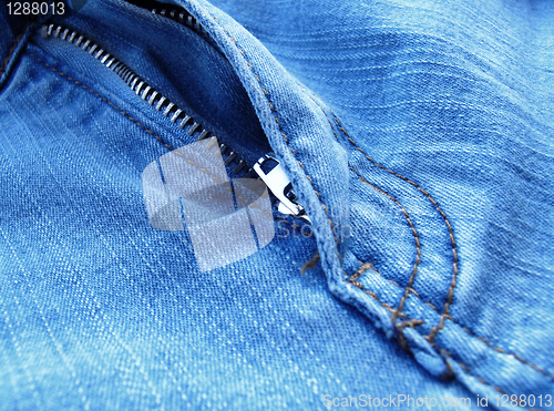 Image of fragment classic fashioned jeans 