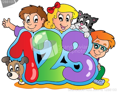 Image of School theme with numbers