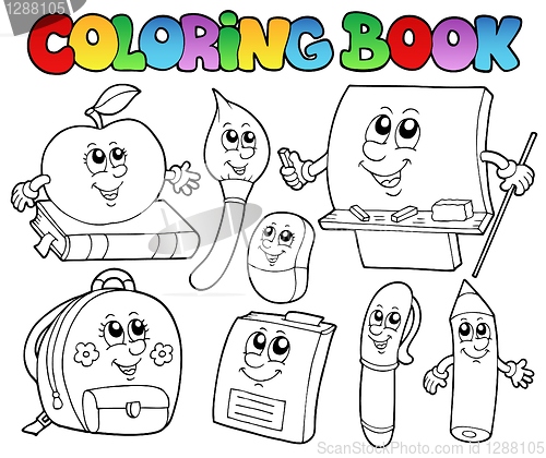 Image of Coloring book school cartoons 5