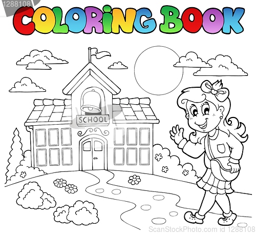Image of Coloring book school cartoons 8