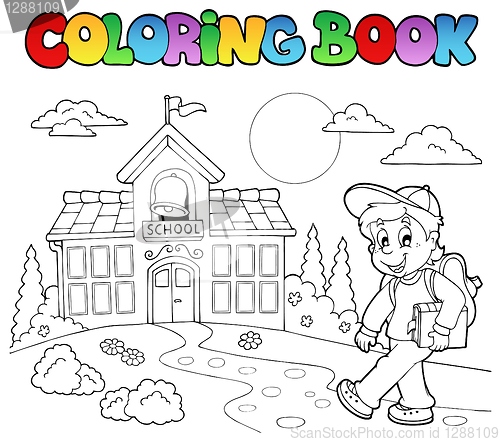 Image of Coloring book school cartoons 7