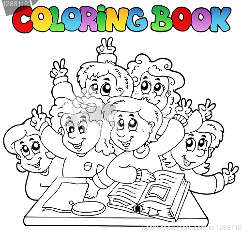 Image of Coloring book school cartoons 3