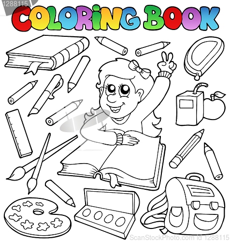 Image of Coloring book school topic 1