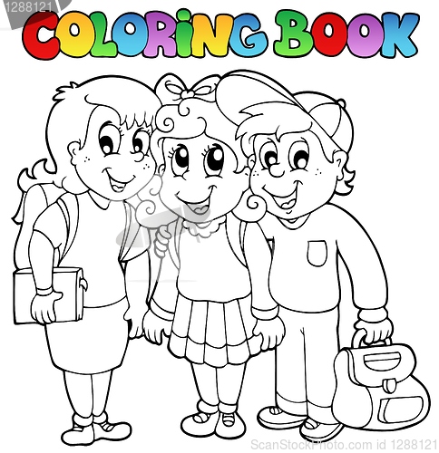 Image of Coloring book school cartoons 6