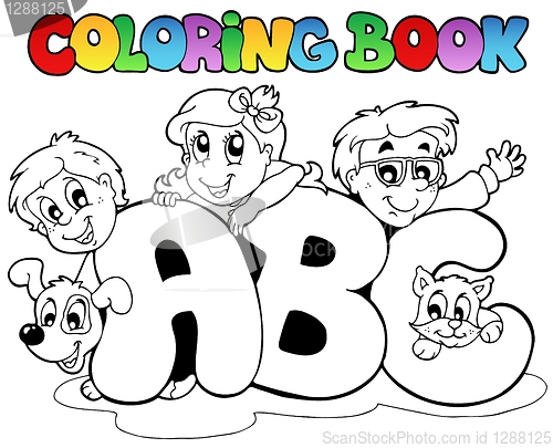 Image of Coloring book school ABC letters