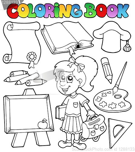Image of Coloring book school topic 2