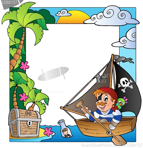 Image of Frame with sea and pirate theme 5