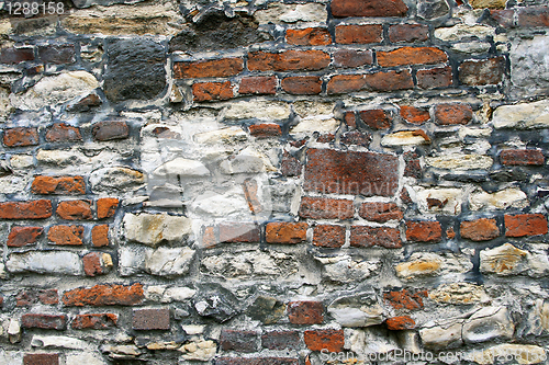 Image of very old stone and brick wall texture