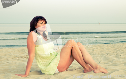 Image of The woman on a beach